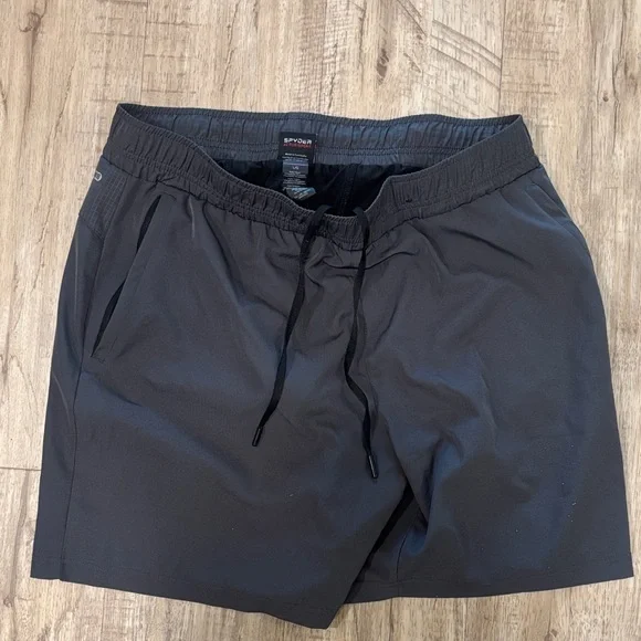 Spyder Black Men's Athletic Sports Shorts - Picture 1 of 7